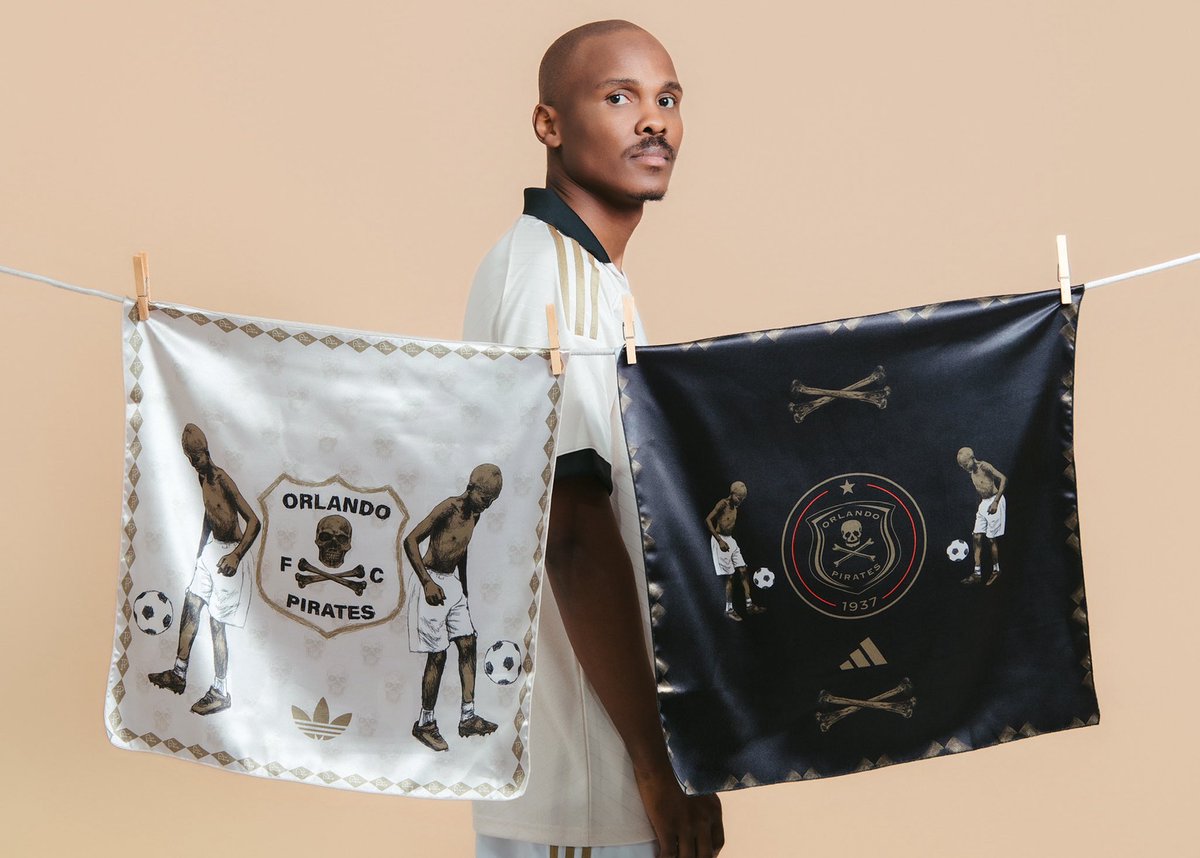 masonwabentloko's tweet photo. I AM HONOURED TO ANNOUNCE THAT I HAVE BEEN CHOSEN TO DESIGN THE OFFICIAL HOME AND AWAY LIMITED EDITION SILK SCARFS IN COLLABORATION WITH @orlandopirates AND @adidasza FOR THE THREADED IN GOLD 2026/27 KIT COLLECTION.

DEVELOPED UNDER THE CREATIVE BRIEF “THREADED IN GOLD,” https://t.co/a7pyLU9ifN