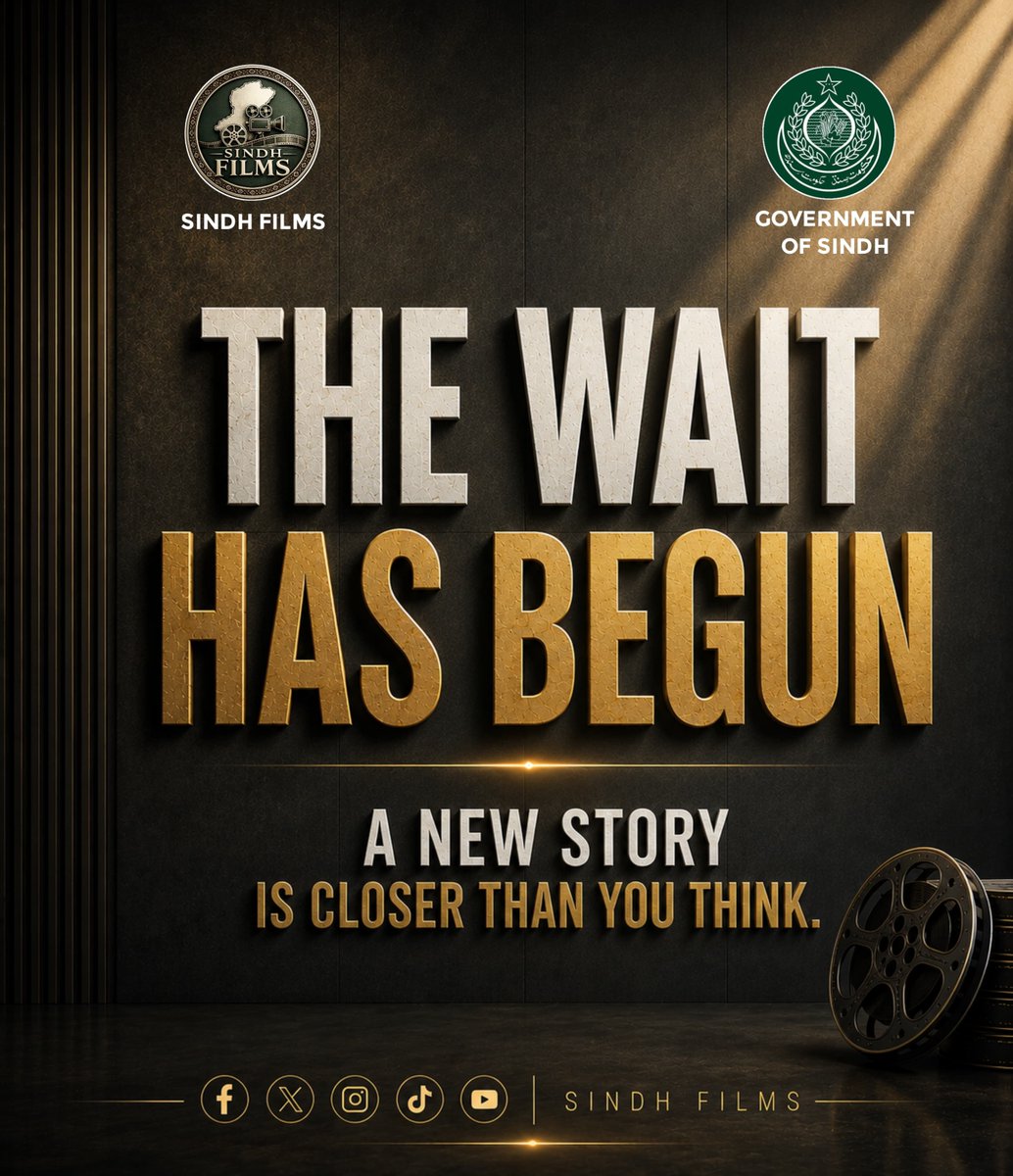 SindhFilms's tweet photo. THE WAIT HAS BEGUN.⌛
A new story is closer than you think... Are you ready?
Stay tuned. Something big is coming from Sindh Films.🎥
#TheWaitHasBegun
#ANewStory #SindhFilms #SindhGovt
#Comingsoon https://t.co/vSkXKFZ3Vy