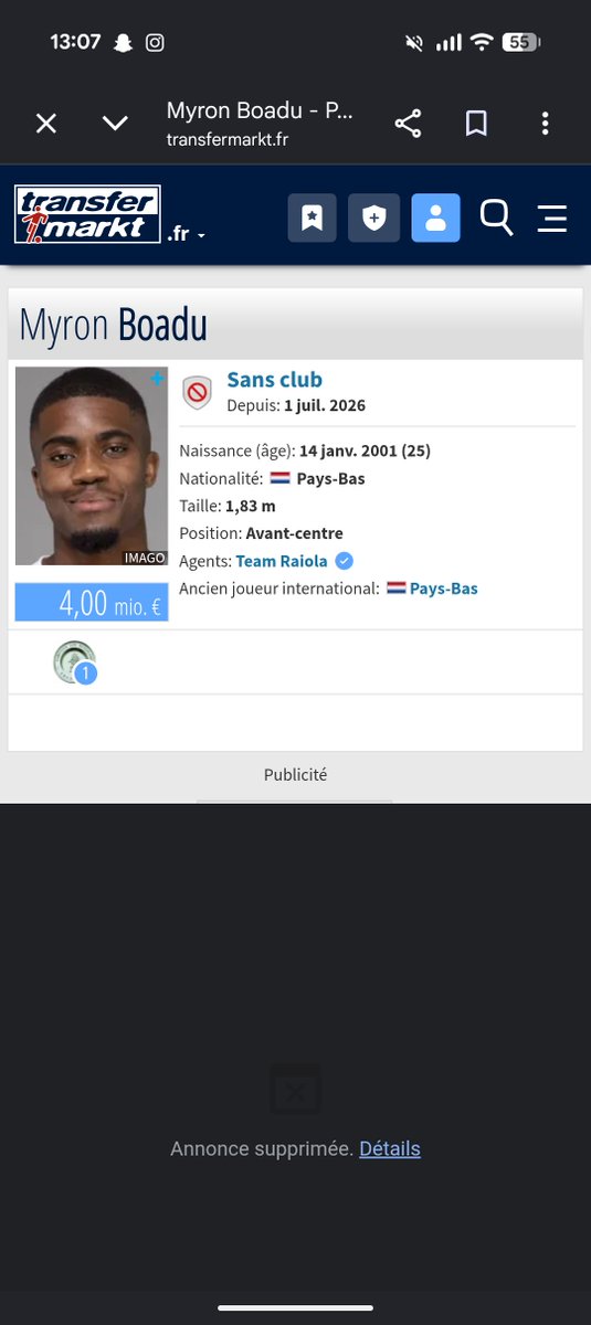 GodfrinSasha's tweet photo. Thread des joueurs libre sauf lesquels nous pourrions nous pencher ( on va le faire car le ds à pas l'air d'avoir envie de chercher ) 
Numéro 1 : Myron Boadu,  joueur confirmé qui connait la ligue 1 et qui avec un peu de confiance peu facilement mettre 10 buts https://t.co/gV2tD9lsId