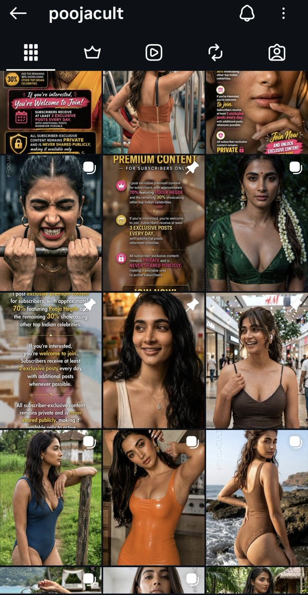 PromptExp's tweet photo. @mrunal0801 All Deepfake of Pooja Hegde and selling Exclusive Content 
Instagram link - https://t.co/AkBYtDrGAb

𝕏 Account - @PoojaCULT https://t.co/tdKMqrYrdW