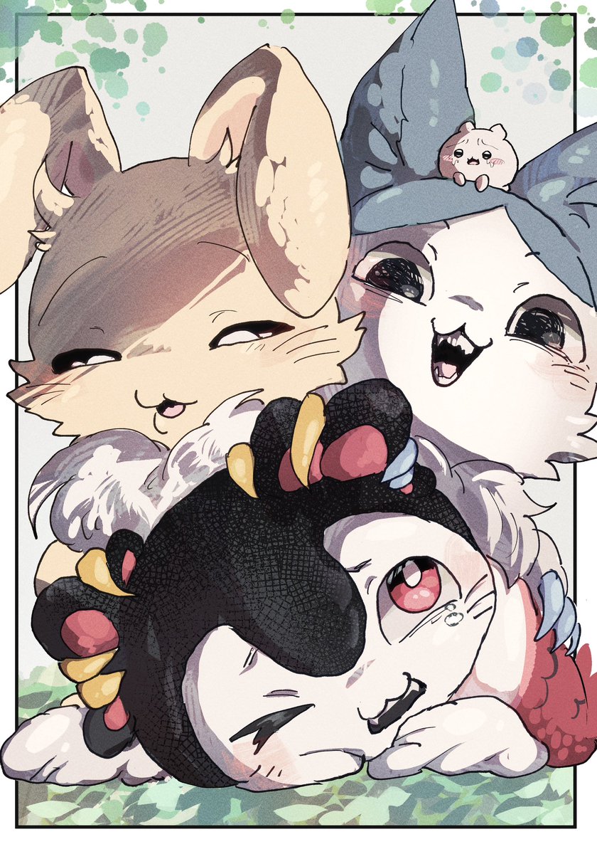 310732's tweet photo. でかつよハチワレ&amp;うさぎvsセイレーンif https://t.co/gPx4HEgeEl