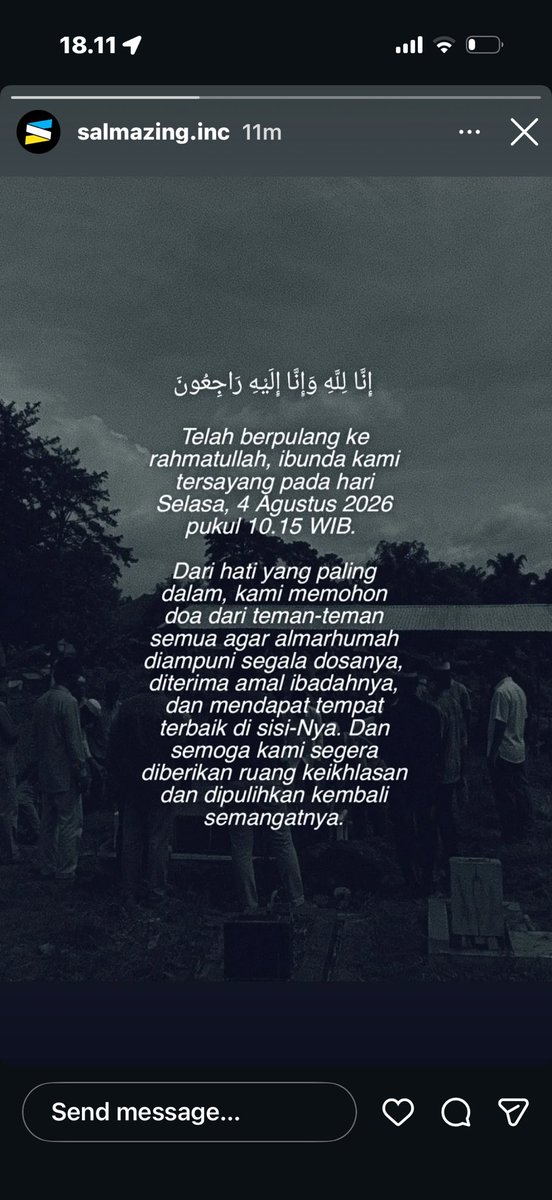 fanboynyasalma's tweet photo. Guys mohon doanya utk almh. ibunya bang @salmazing_inc 🙏🏻 https://t.co/CtLqVZCNy8