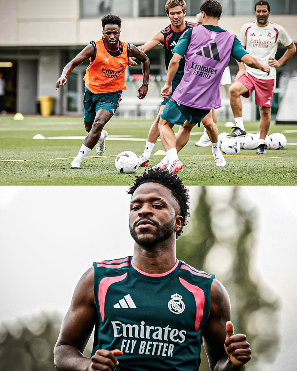 Goodluck246856's tweet photo. Arsenal fans look away! 🫣

Vinicius Jr. returns to Real Madrid training for the first time since the World Cup 💪

Despite heavy summer interest from Arsenal, he looks set to stay in Spain 🧐 https://t.co/naPP7Z9UVx