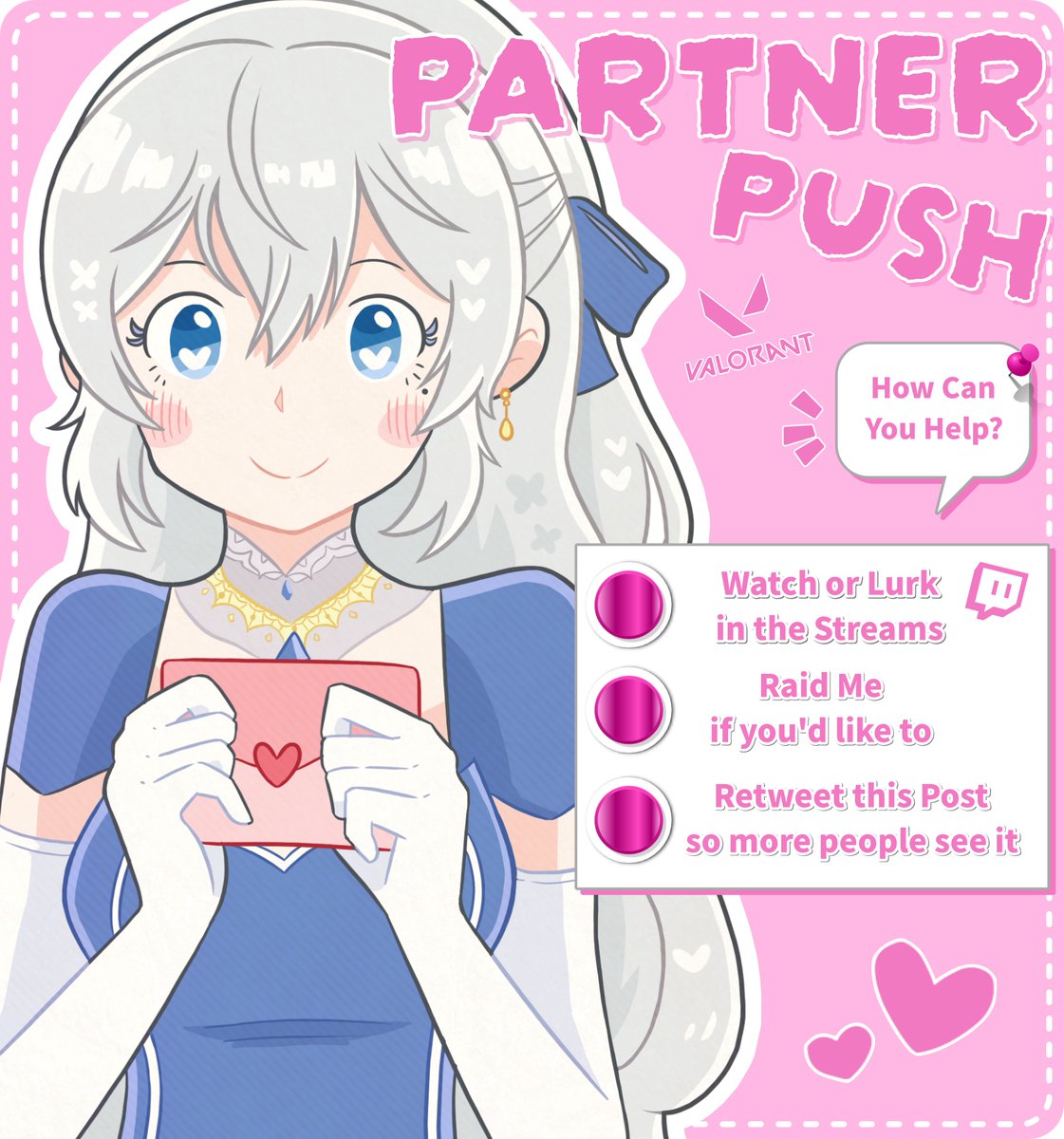 SofiaLovingly's tweet photo. I'm Pushing for Valorant Partner ‼️

As you all know i live and breath Valorant, it's my favorite game of all time!

Unfortunately, the average CCV needed is 50, so it would mean the world to me if you could support me in this journey during August 🤍

📌 Fri, Sat, Sun - 5pm CEST https://t.co/00rg37ufDb