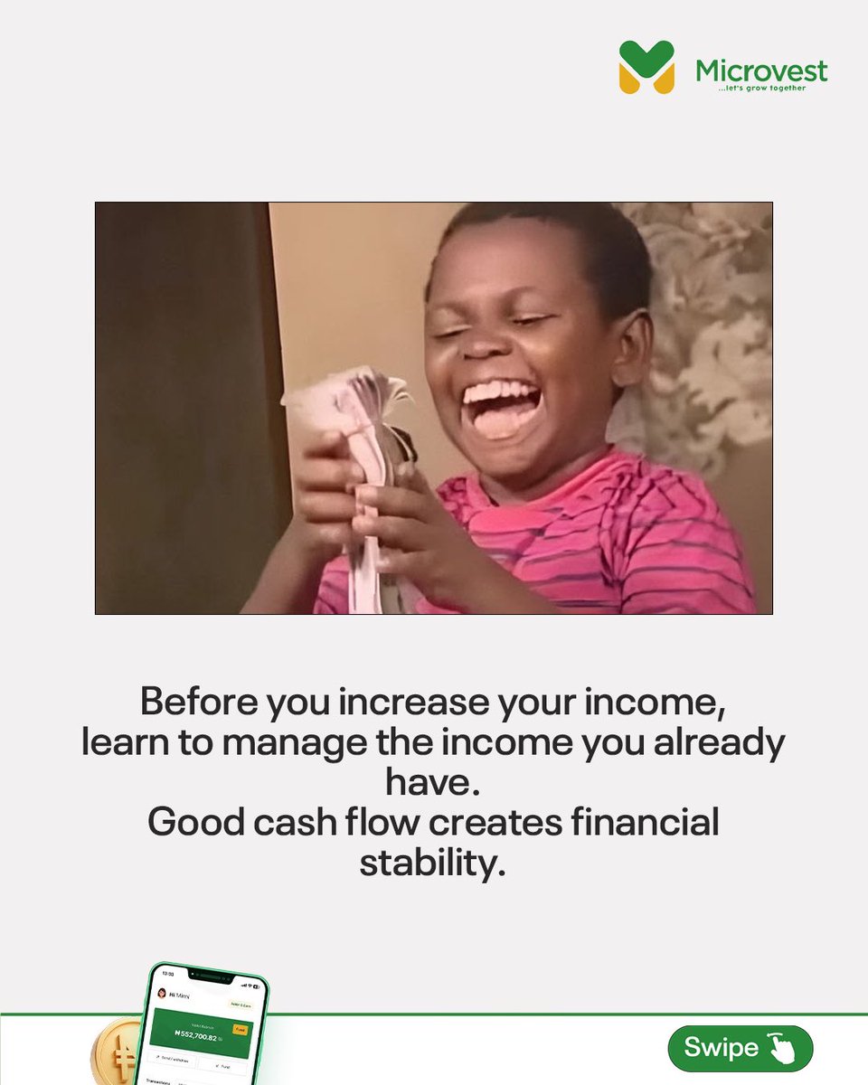 Microvest_ng's tweet photo. Your income matters, but how you manage it matters even more. Start tracking where your money goes and watch your finances improve.

#MicrovestNg #MoneyManagement #SaveSmart #FinancialGoals #MoneyGoals https://t.co/qmBRarnDDR