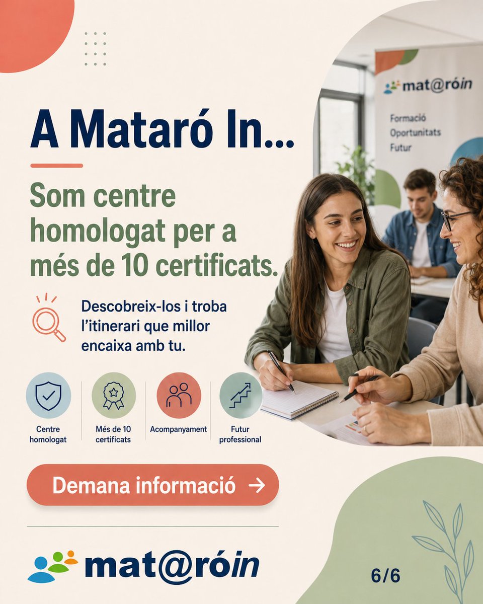 TTrainingtutor's tweet photo. Certificat Professionals: per a qui és i per a qui serveix?

✅ Canviar de sector laboral
✅ Acreditar la teva experiència 
✅ Accedir a millors llocs de treball
✅ Continuar estudiant

Som centre homologat per a més de 10 certificats! Informa't! https://t.co/KSeQJ8sDHX #FOAP https://t.co/GrUsfDoNAB