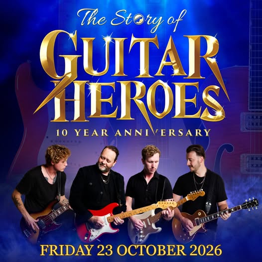 scarboroughspa's tweet photo. ↩️ The UK’s No.1 guitar anthems concert @storyofguitarhe return on their 10th Anniversary Tour!

⭐ Featuring classic hits from legends Hank Marvin, Eric Clapton, Jimi Hendrix, Brian May, Mark Knopfler, David Gilmour, Van Halen, Slash &amp; many more! 🎸

🔗 https://t.co/iqvveKIQeU https://t.co/2g1BjOX9b1