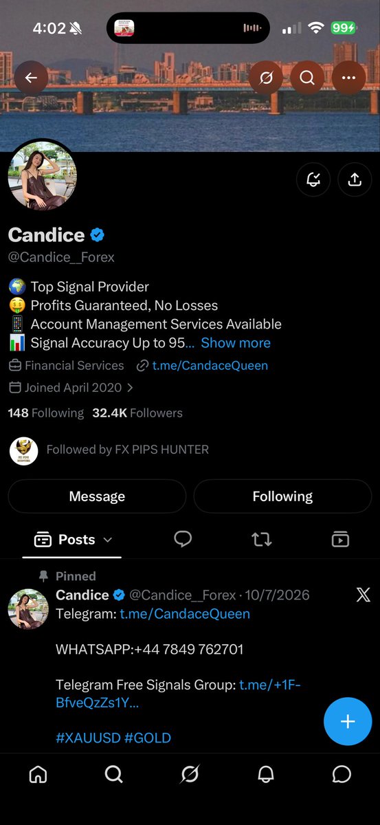 StephenKeegan77's tweet photo. @HADDY_FX07 Do not trust Candice - changed account name weekly - scammer - check number on telegram and WhatsApp https://t.co/ZdM8d89R8a