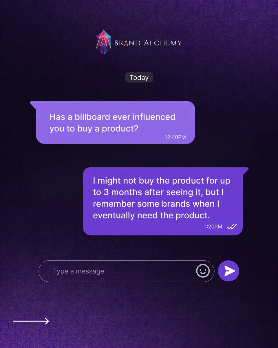 BrandAlchemyi's tweet photo. It’s popular knowledge that placing your business on a billboard increases brand awareness.

However, we decided to ask people if it had event made them buy?

And here’s what they said: https://t.co/qDp88hBkIS