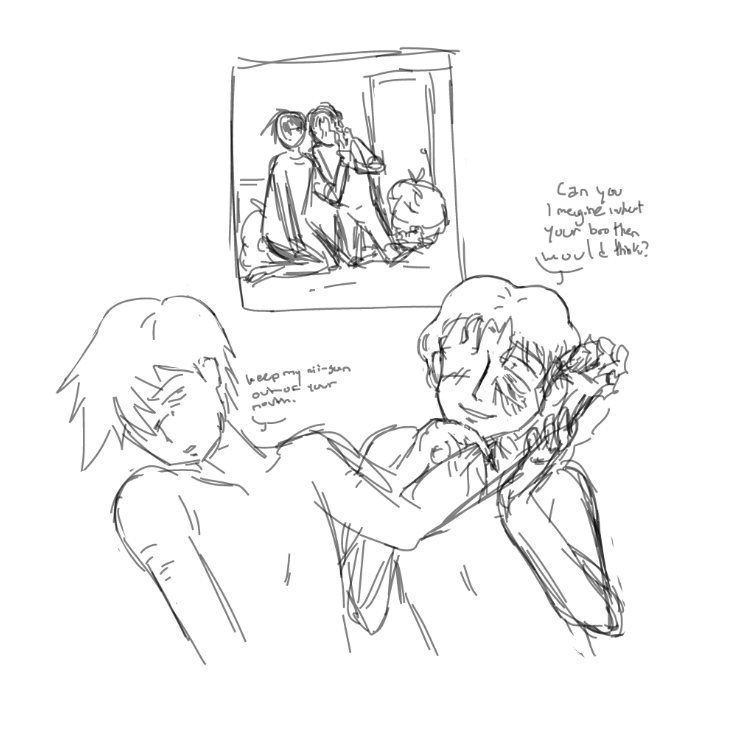 choberikimoi's tweet photo. I'm fucking crazy  but I'm free 

(Ritsu + Shinji  SH in 1st image  they're only naked becuase I couldn't be bothered to give them clothes) https://t.co/zvdoj0CfFs