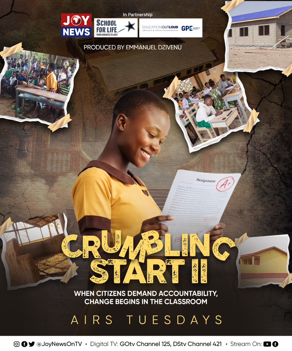 JoyNewsOnTV's tweet photo. We bring you the final episode of Crumbling Start II. 
We take you to Siiru, where residents have taken the future of their children into their own hands - raising funds to build a school after years of unfulfilled government promises.

#JoyNews #CrumblingStart https://t.co/kwTLazseuh