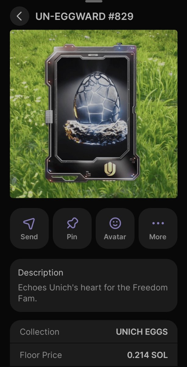 MalikKashif1600's tweet photo. Diamond hands for UN-EGGWARD #829! 💎

🥚Holding this Unich Egg means unlocking true utility in the Unich Network ecosystem.

Echoing the heart for the Freedom Fam!

#Unich #NFTUtility #SolanaNFTs #Crypto #Web3Community @unich_com https://t.co/Esh3zdAJc3