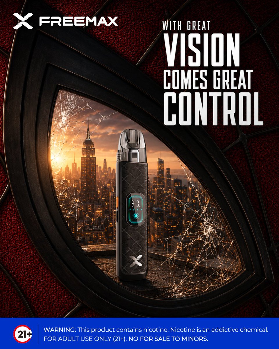 Freemaxvape's tweet photo. Above the city. In control of the moment. ๐๐ธ๏ธ
โ ๏ธ Warning: This product contains nicotine. Nicotine is an addictive chemical.
๐ Must be 21+.
#FREEMAX #REXAS2 #HiddenScreen #PowerControl #OpenPodSystem #VapeTech #TechLifestyle https://t.co/euTFED7CLU