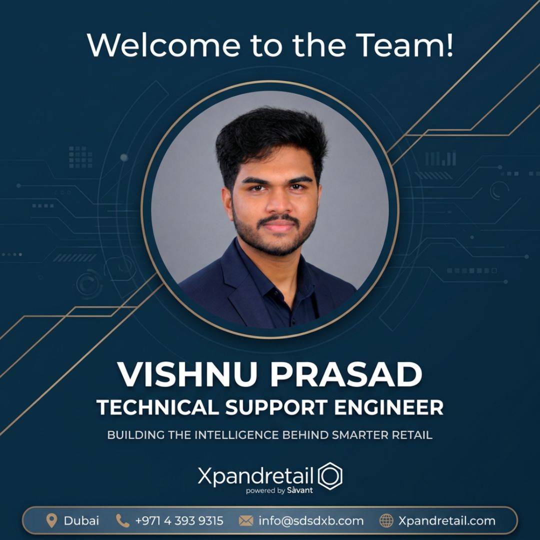 xpandretail's tweet photo. We're excited to welcome Vishnu Prasad to the Xpandretail team as our Technical Support Engineer.

https://t.co/iUPyizspeJ

#WelcomeToTheTeam #Xpandretail #RetailIntelligence #AI #Innovation #RetailTechnology #TeamXpandretail

Retail Intelligence Experts https://t.co/SEhBAqGDFx