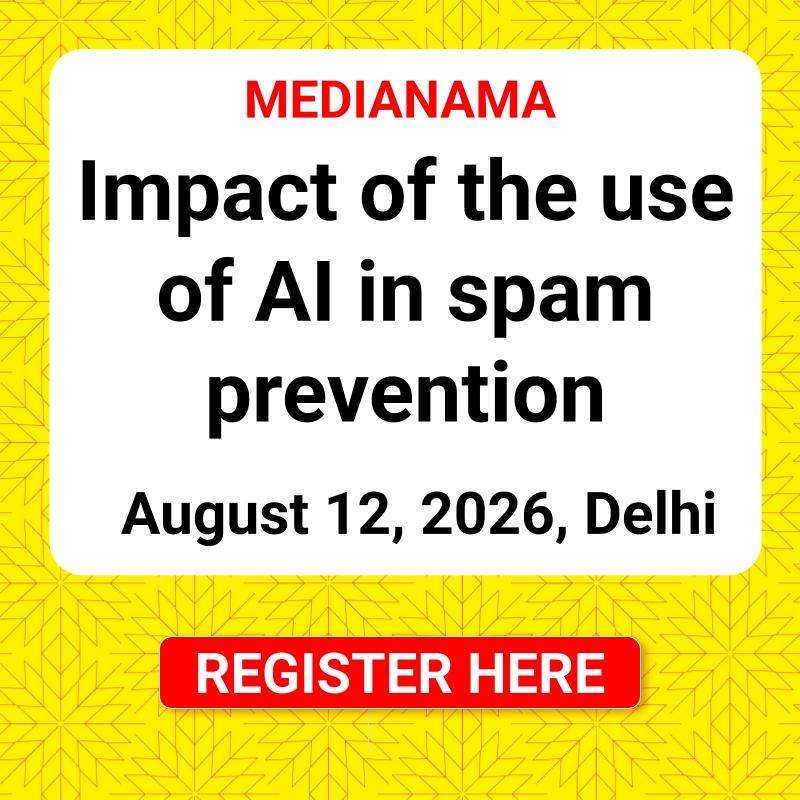 medianama's tweet photo. Join MediaNama's New Delhi roundtable discussion on Impact of the use of AI in Spam Prevention in India.

📅 12 August 2026 (Wed)
🕐 1:30 PM - 4:30 PM
📍 Viceroy Hall, The Claridges, Dr APJ Abdul Kalam Road, New Delhi

TRAI has asked telcos to share AI-generated spam detection data within short timelines to a common DLT-linked platform. We'll discuss AI/ML-based spam detection, false positives, proprietary systems and cross-sector coordination. (Application link in the next tweet)