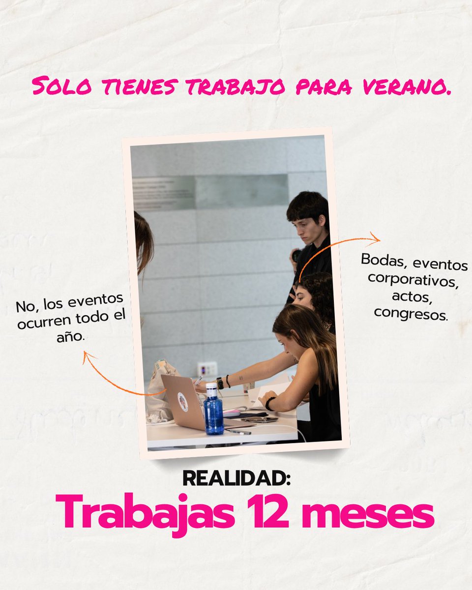 protocoloimep's tweet photo. ¡Ya basta del bulo social! Hay mitos sobre estudiar eventos y es hora de desmentirlos.
Los eventos ocurren todo el año y trabajo hay los 12 meses del año; ya sea que te dediques a bodas, corporativos, etc.
En IMEP, educamos sobre la realidad del sector, así que inscríbete YA. https://t.co/47NTV5btyH