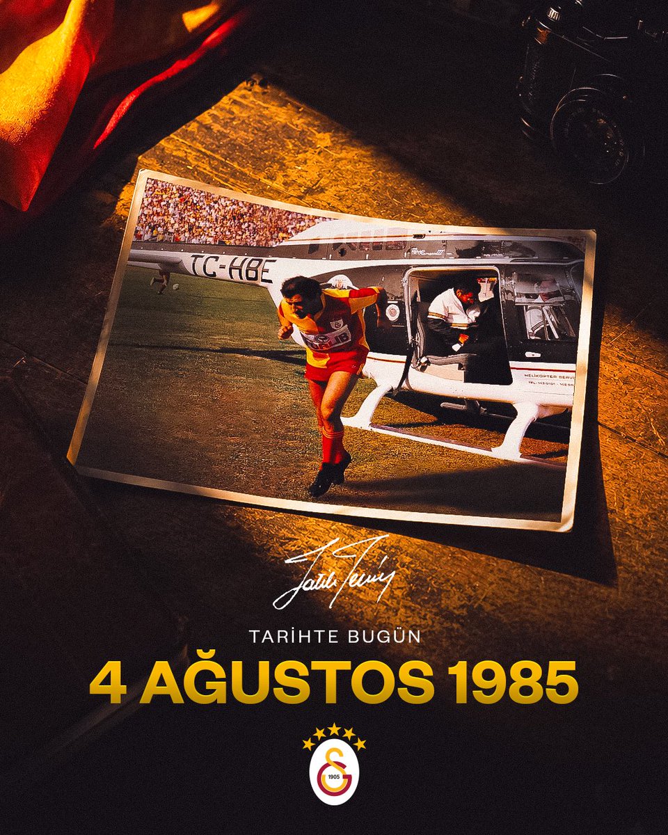 GalatasaraySK's tweet photo. 📅 TARİHTE BUGÜN | 04.08.1985

Türk futbolunun ve Galatasarayımızın efsanesi İmparator @fatihterim, futbol hayatını unutulmaz bir törenle noktaladı. 👑 https://t.co/URzIivAHtr