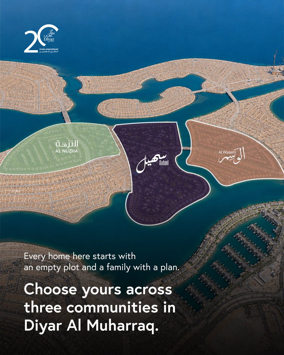 DiyarAlMuharraq's tweet photo. ثلاثة مجتمعات سكنية... وإمكانات لا حدود لها.

ابدأ ببناء منزل أحلامك في النزهة, سهيل أو الوسم، على بُعد لحظات من المرافق والخدمات اليومية ووجهات الترفيه المتنوعة.

أحجز قسيمتك اليوم !
97377556606 https://t.co/iNqbBibIVC