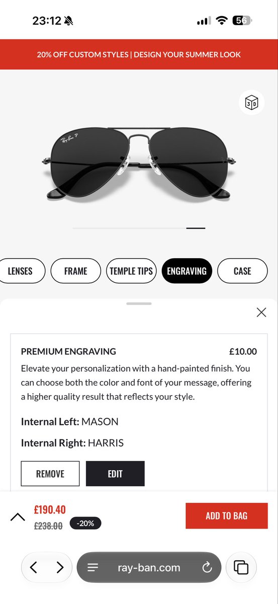 63Mason's tweet photo. Going to order these tonight from @ray_ban 😎👌🏻 I’m having my name engraved on them and also on the case with my Twitter name what do you think @SimonCowell 😁 #FormerRadioPresenter #RayBanSunglasses https://t.co/PEsjfGFPDz
