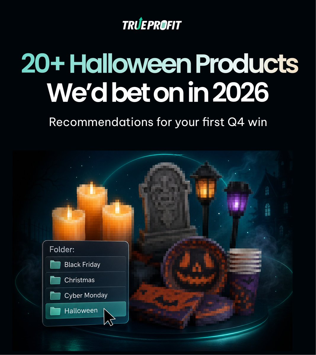 TrueProfit_io's tweet photo. The countdown to Q4 has officially begun. And Halloween is the first domino 🎃

The brands that win it aren't the ones with the biggest October push. They're the ones who did the boring work in August.

Start with products that are easy to source, profitable to sell, and built for impulse buys.

Make Halloween your first Q4 win. Start here: https://t.co/ClFEMBvptj