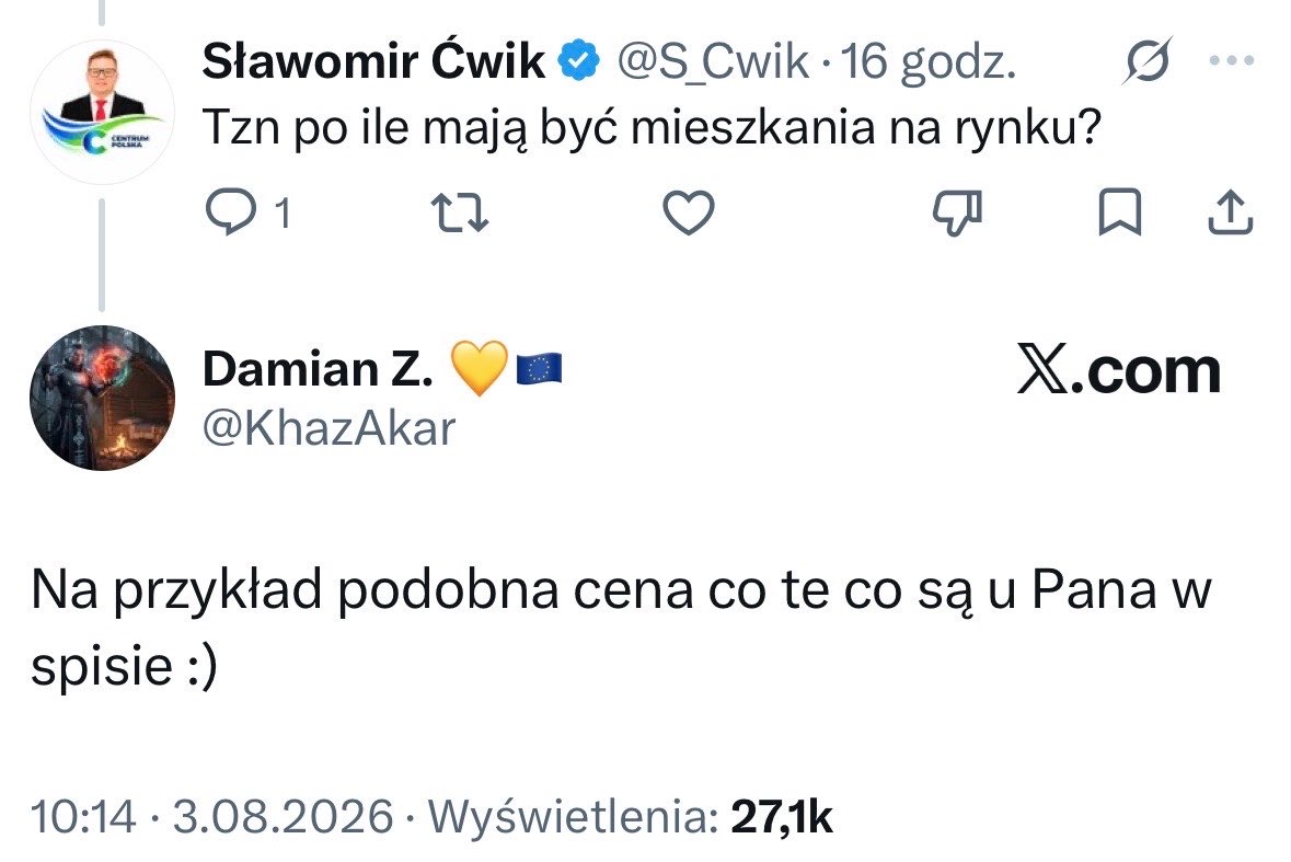 adam_makula's tweet photo. U Pana posła taniocha : 
- mieszkanie 77 m - 420 tysięcy 
- mieszkanie 139 m - 500 tysięcy https://t.co/FYn2O4QDw7