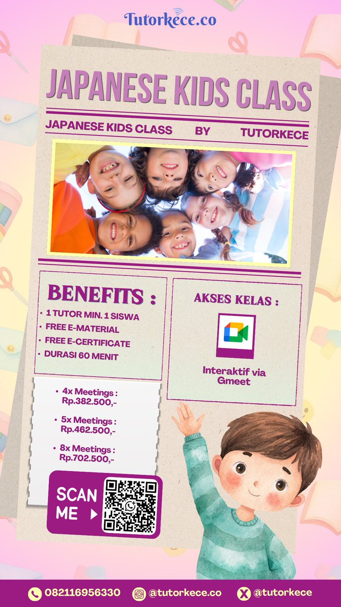 fourlaterr's tweet photo. Adik-adik usia 9-14 tahun udah bisa les bahasa inggris & bahasa jepang disini 🥳
Yuk persiapkan masa depan anak untuk hadapi lingkungan internasional! 🌍
⚠️Slot terbatas, siapa cepat dia pinter!
Klik link di bio/Scan QR untuk join!
#bealanja #zonauang #lesonline https://t.co/bsTLCk7Xf1