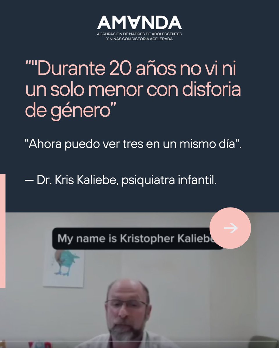 Amanda_DGIR's tweet photo. 🧵

"Durante 20 años no vi ni un solo menor con disforia de género.

Ahora puedo ver tres en un mismo día."

Así resumía el psiquiatra infantil Dr. Kris Kaliebe el cambio que ha observado en su práctica clínica.

#nocontabanconlasmadres #rompeelgéneronosucuerpo https://t.co/VidMRdkgR7