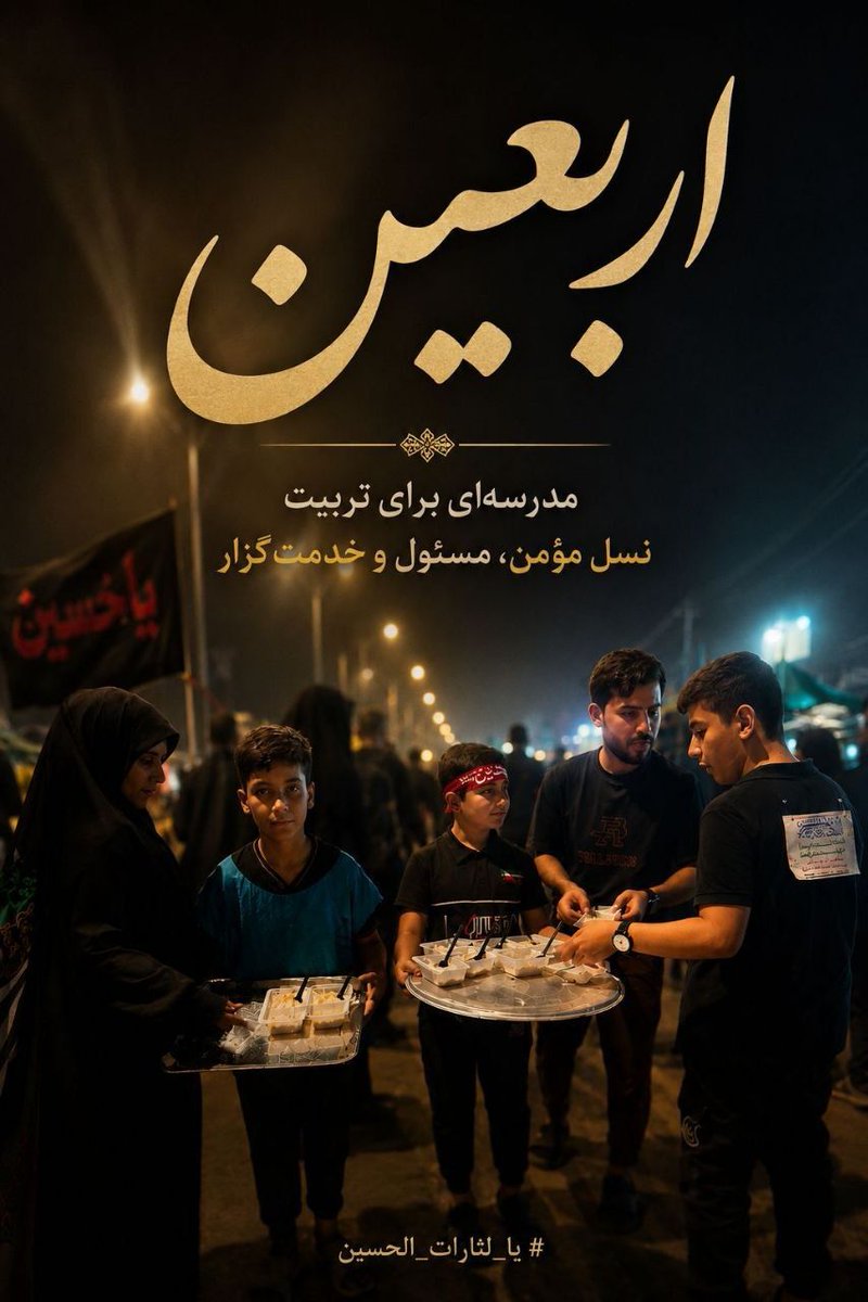 MAmini1396's tweet photo. اربعین مانند یک مدرسه ای است که نسل کوچک ومؤمن ومسؤول وخدمتگذار را تربیت می کند به یاد بچه های میناب #عاشقان_حسین #یا_لثارات_الحسین https://t.co/yUKuOdg9E6