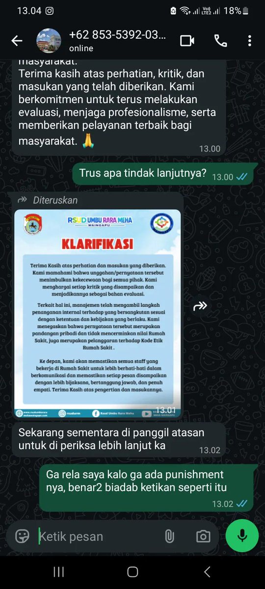 bismillahyuk_'s tweet photo. Salah satu nakes cyber bullying dgn uname akun hi.clarissa_ lagi dipanggil sama atasannya nih.

Dari pihak Rumah Sakit pun jg udah update klarifikasi nya.

Dan pelaku juga ketar ketir sekarang 🤣🤣🤣 https://t.co/oKjxEpbZUY