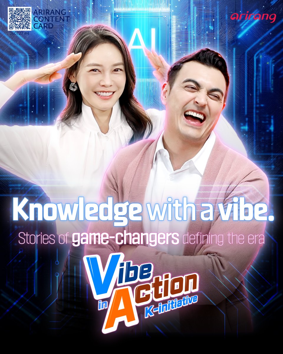 arirangworld's tweet photo. AI · Bio · Climate · Defense · Economy.
Through these five keywords, 
[Vibe in Action] captures the “future moments” we’re living through right now.
📽️https://t.co/EUztiVCfvo https://t.co/CtJ1CQsQzE