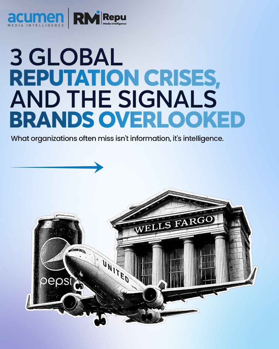 repu_media's tweet photo. Reputation crises rarely begin with the headline. They begin with warning signs that are overlooked.  

Acumen Media Intelligence helps you identify those signals before reputation is protected by recognizing the signals.  

#AcumenMediaIntelligence #RepuMediaIntelligence https://t.co/ELkxTg2AgV