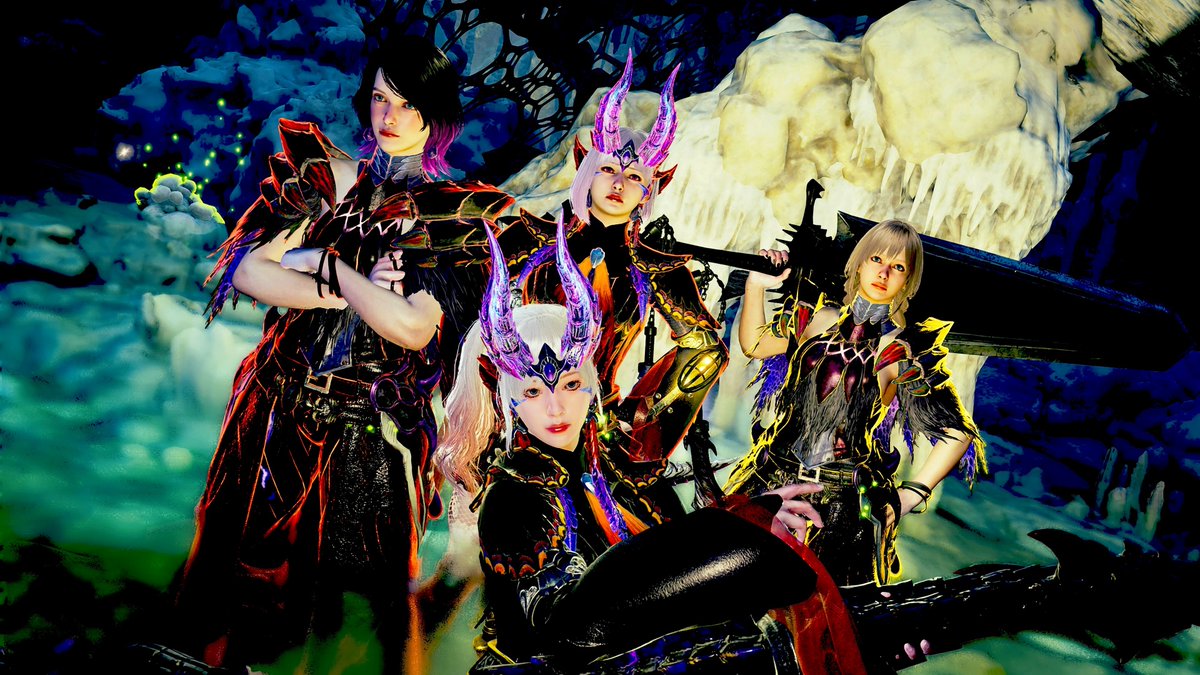 fue_ayaka's tweet photo. 🖤🤍🖤💜
魔族同士、まさかの休戦協定！？😈

お久しぶりのダンジョン探検！✨️
こんなに素敵な映えスポットに連れてきてくれて、ぴーちゃんありがとうー！🥰

#あやかの集会所
#モンハンワイルズ
#モンハン重ね着
#MHwilds https://t.co/EcPm0aFMvV