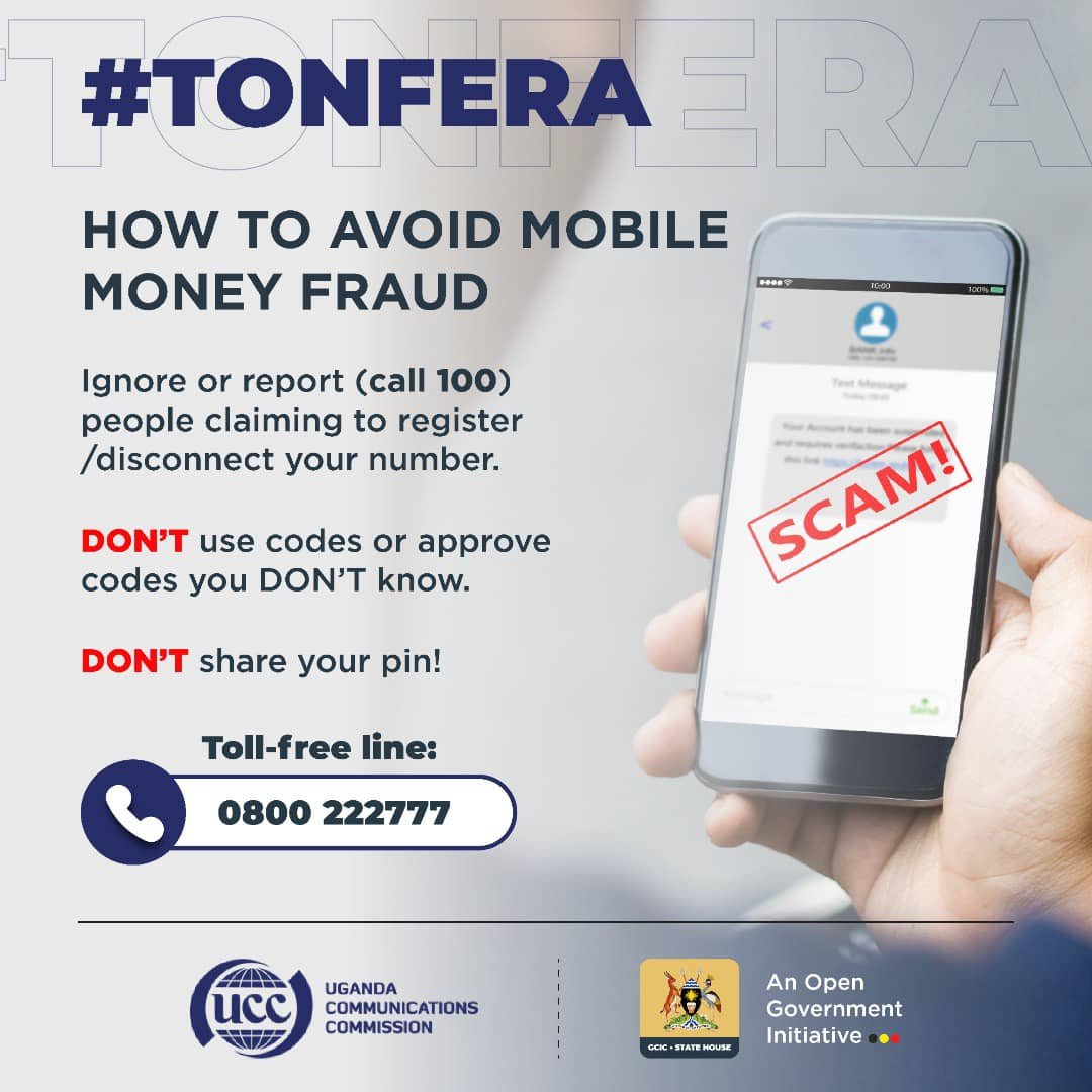 KasaggaBenonA's tweet photo. One mistake can cost you your Mobile Money.
Never share your PIN or approve codes you don't understand.
Ignore calls claiming they'll register or disconnect your number.
Stay alert. Stay protected.
#Tonfera
#GoldenPosts https://t.co/TXJENj0NvW