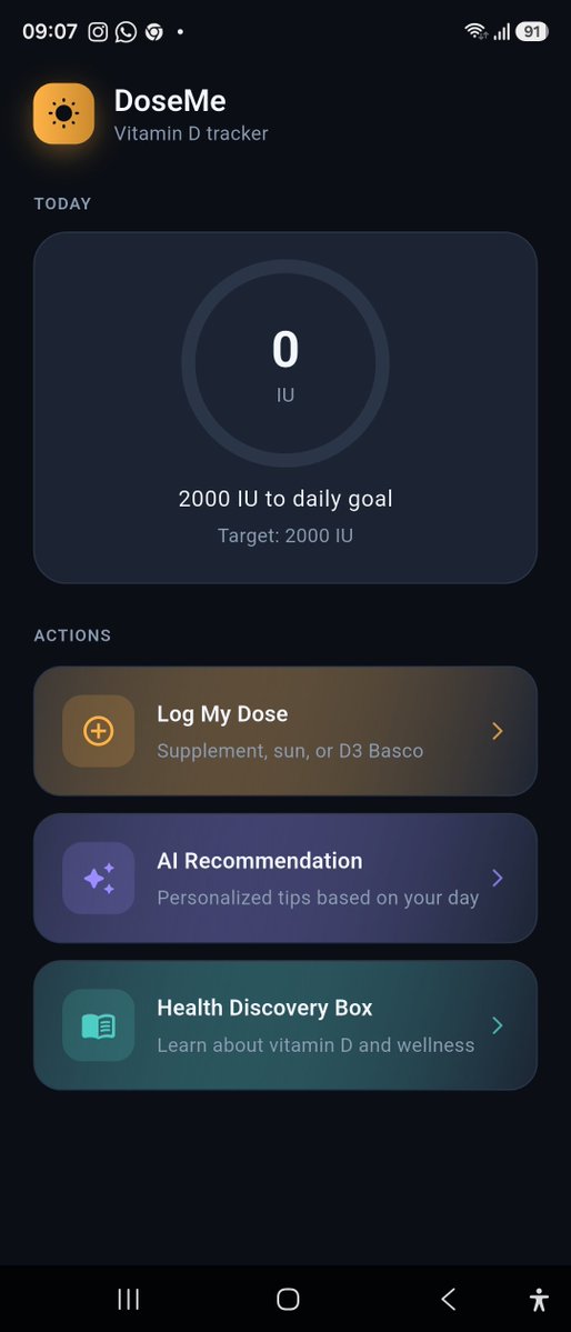 Drstarm17's tweet photo. I built this Vitamin D3 dosage tacking app using Grok Heavy, it tracks and calculates daily dosing of Vitamin D3 from the Sun, Supplements, & most importantly the Click dosing Applicator of D3Basco, it works great 🫡, now I will try Grok Build to finish off the balance of the job.