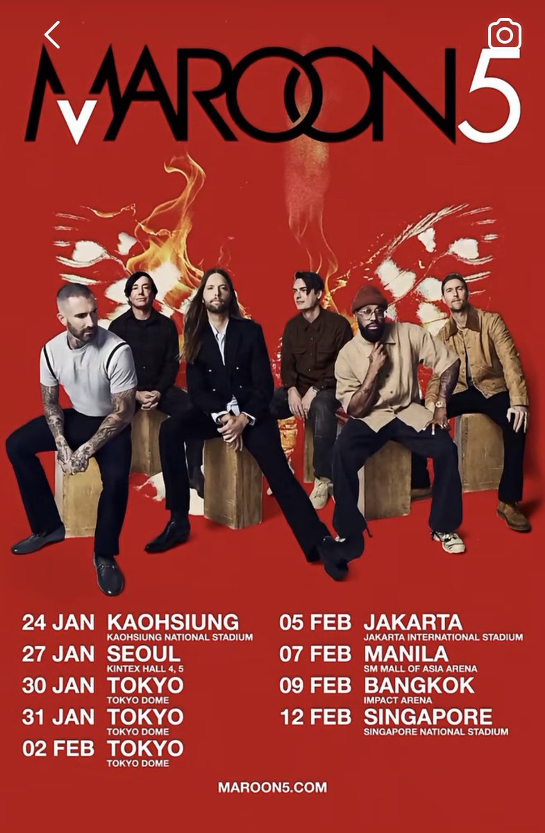 YUHyeahyeah's tweet photo. おいまじでバケモンか？？
maroon5が3日もやってくれるのありがとうとかそんなん置いといて、火星人に次いでこの人たちも2年毎に来るし、何なら今回は火星人の日程直後じゃないの
マジでどうかしてる
ラッシュ来すぎ https://t.co/5VNq1hhlf2