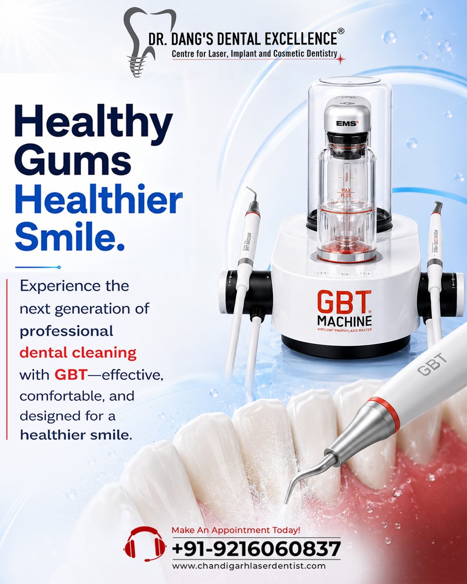 drdangsdenta's tweet photo. A healthier smile begins with healthier gums! 

Experience the next generation of professional dental cleaning with GBT (Guided Biofilm Therapy) — an advanced, comfortable, and effective approach for maintaining optimal oral health.

#DentalCare #HealthyGums #HealthySmile #GBT https://t.co/G6FZJHytS4