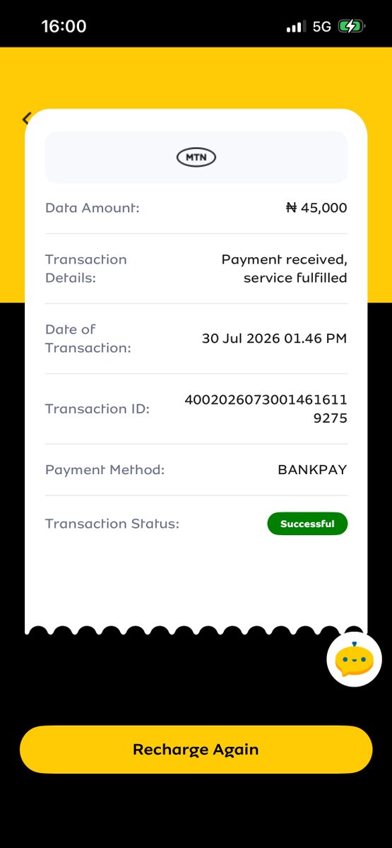 MattOmolewa's tweet photo. @MTN180 @MTNNG @EthosReviews 

I transferred 45k to my Fibre x wallet on July 30 for auto renewal of subscription, which was to expire on July 31 12.25pm. My money was deducted from the wallet but subscription wasn’t renewed. Kindly refund my 45k I’m tired of this. https://t.co/HSvxpI8Kvv
