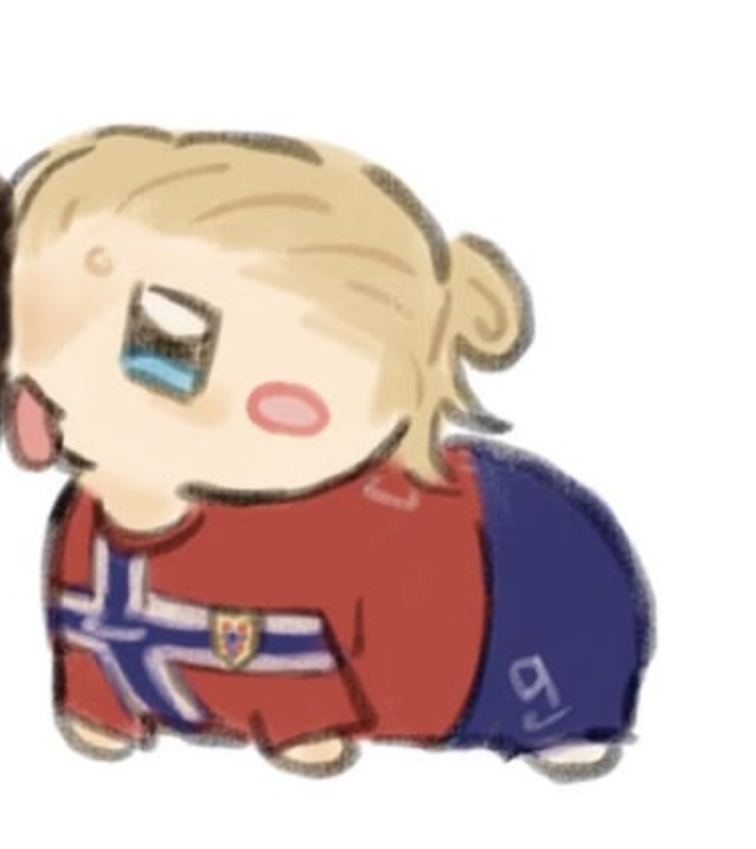 fitzblitz3n's tweet photo. sometimes i feel like this stupid haaland chibi https://t.co/WnDfyriatm