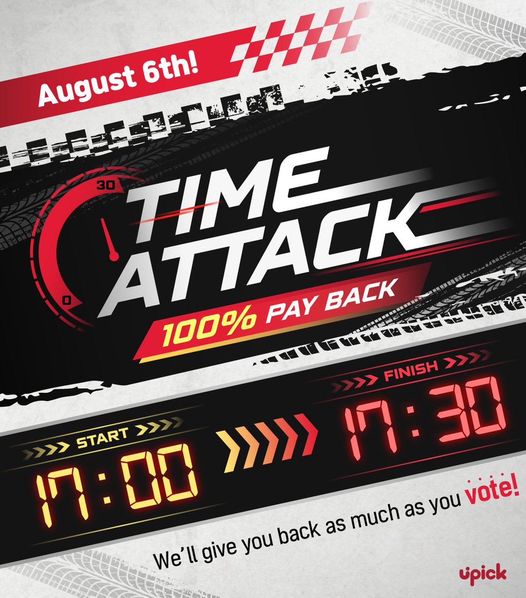 UPICK_twt's tweet photo. #UPICK TIME ATTACK EVENT
Let's get back as much as we voted .ᐟ

🚨KM Chart WORLD 투표는 타임어택에 포함되지 않습니다
🚨KM Chart WORLD vote is not included in Time Attack Event

투표한 사람 모두 ‼
투표한 만큼 ‼
돌려받는 기회 놓치지 말자구➰
Don't miss this event ♡.･✩°｡⋆

🗓️8/6 5PM ~ 5:30 PM KST
🔗https://t.co/VujX6nJDXf