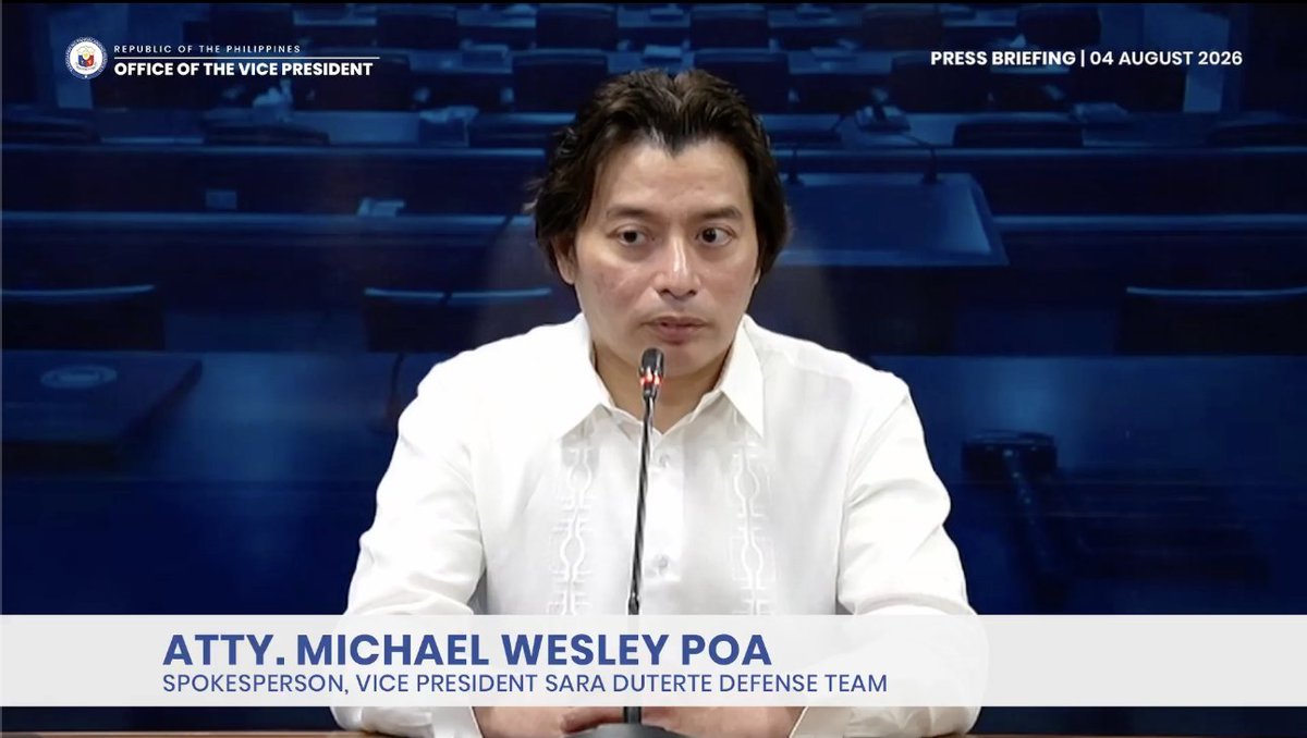 PhilippineStar's tweet photo. ‘I HAVE TO APOLOGIZE IF I OFFENDED ANYONE FROM VP BINAY’S CAMP’

Atty. Michael Poa apologized to the camp of former vice president Jejomar Binay after he mentioned in today’s trial the existence of confidential funds in 2014.

“I have to apologize if I offended anyone from VP Binay’s camp. I didn’t want to drag his name into this,” he said on Tuesday.

Poa said that he shared the information to clarify that Sara Duterte is not the only vice president who had confidential funds.

“In fact, if you notice, kanina pinipilit kong hindi sabihin talaga kung sino ‘yung vice president. Sinabi ko lang na may pondo sa OVP noong 2014,” he added.

LIVE: https://t.co/VcsQEmtO1a