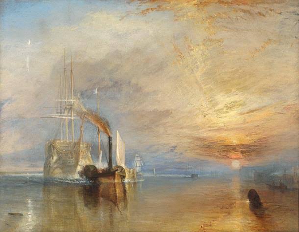 bill_stratton's tweet photo. Enjoying these encores of Andrew Marr's "The World's Greatest Paintings" Well presented, informative. Last night, national treasure in Britain, "The Fighting Temeraire, tugged to her last berth to be broken up" (1838) by J.M.W. Turner. Next week, Picasso, Knowledge Network https://t.co/k4v8hH16zS