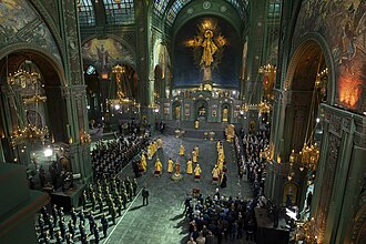 petite_michelle's tweet photo. The fact that Russia has a missile called “Satan,” that it was blessed by the head of the Russian Orthodox Church, and that the Russian Armed Forces’ main cathedral looks like this tells you everything you need to know about the kind of “Christianity” they practise. https://t.co/8xMjJ19eUL