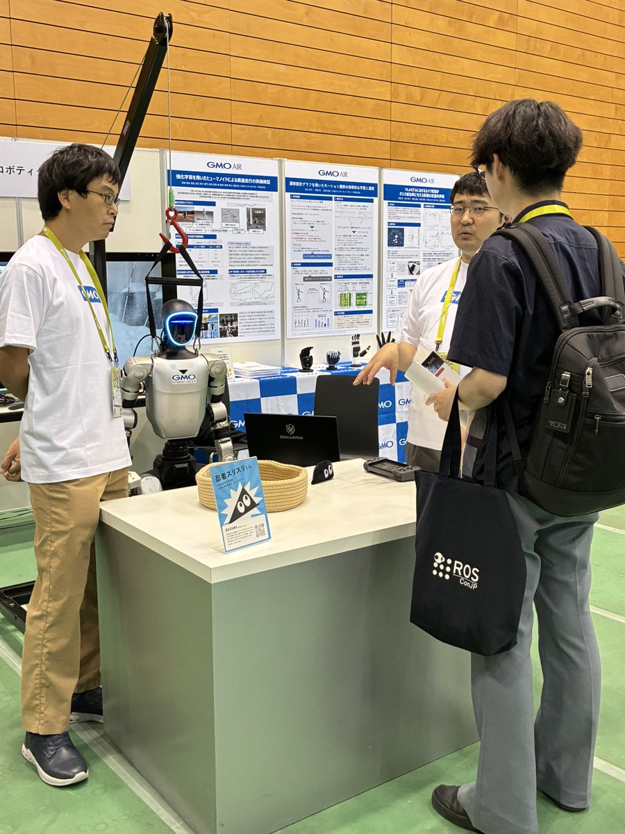 GMOdev's tweet photo. @GMO_AIR は、明日まで開催の #ROSConJP に協賛、ブース出展しています。ご参加予定の方は是非ブースまで足をお運びください🤖
#GMOインターネットグループ
#ros #roscom https://t.co/9rdpAysenp