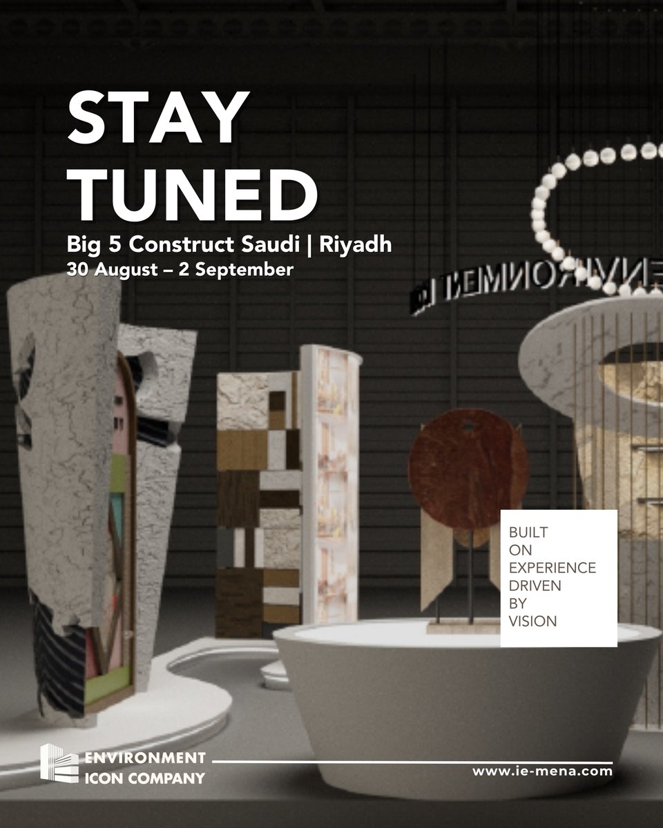 EnvironmentIcon's tweet photo. See you at The Big 5 Construct Saudi 2026!

📍 Booth 2F179 | ROSHN Front, Riyadh
📅 30 August – 2 September

Visit us to explore our Design & Build solutions and connect with our team.

We look forward to welcoming you.

#TheBig5ConstructSaudi #EnvironmentIcon #DesignAndBuild #FitOut #ProjectManagement #SaudiArabia