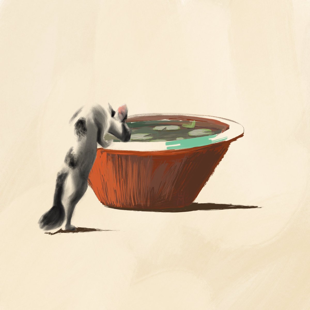 meforya's tweet photo. Thirsty Kitty @Procreate https://t.co/JIEWwuIB2Y