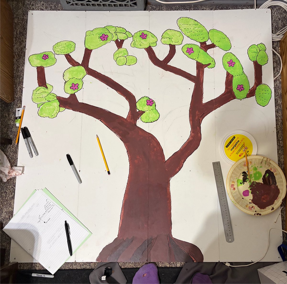 HMXAVariety's tweet photo. Here’s some progress photos of the #TTMM artwork for @StJudePLAYLIVE for both our donation tree &amp; Dr. Wily’s Catsle.

Just a little before &amp; after to show you how much love &amp; attention went into these pieces for @StJude.

Be sure to donate big if you want a chance to win them! 🖼️ https://t.co/S7DL4lwjGl