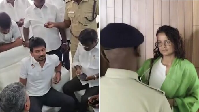 IndiaToday's tweet photo. He's in toilet, allow some time: Video of Udhayanidhi's wife's exchange with cop
Read in detail: https://t.co/jSPVbxQqrk
#UdhayanidhiStalin #TamilNadu #Chennai https://t.co/XPB58rLjMl