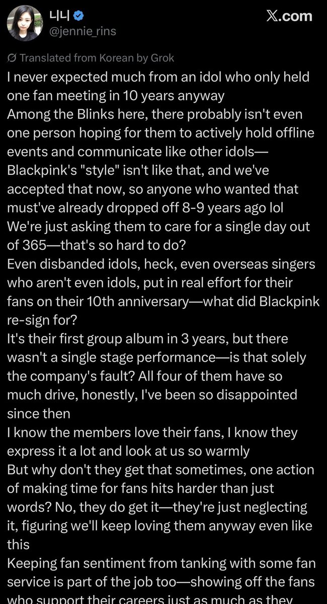 BLACKPINKSCRAVE's tweet photo. BLACKPINK fans in South Korea are deeply disappointed about the lack of activities for the group's 10th Anniversary. https://t.co/FGUcTq9yH9