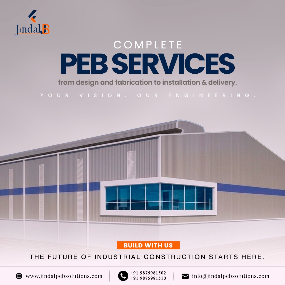 jindalpeb's tweet photo. Complete PEB services under one roof.

Your Vision. Our Engineering.

📞 Call now: +91 9875981502 | +91 9875981510

#PEB #PEBServices #PEBBuilding #SteelStructure #IndustrialConstruction #EngineeringExcellence #DesignToDelivery #TurnkeySolutions #WarehouseConstruction https://t.co/AJZkTekSDq