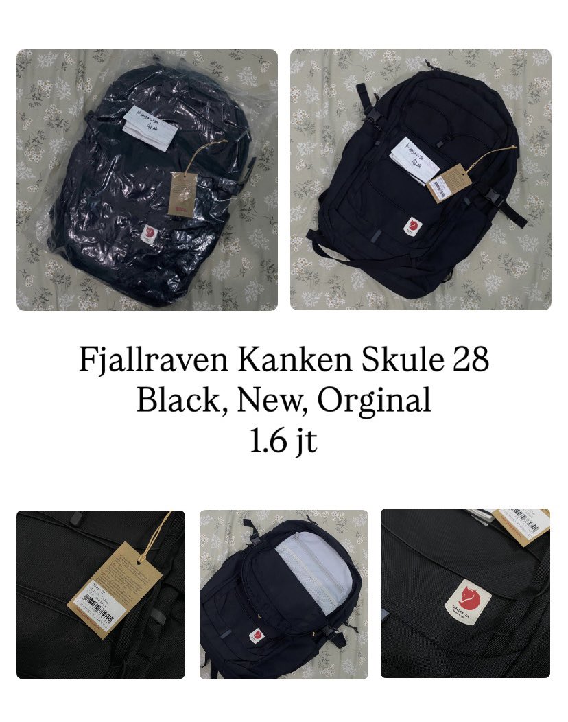 rdwnmrt's tweet photo. WTS 
1. Fjallraven kanken skule 28, new, black, lokasi klaten, 1.6jt free ongkir 

2. Fjallraven kanken skule 28, second, navy 900 ada minus 

Semuanya original dan sudah free ongkir
#jualkanken jual tas laptop https://t.co/gzt6G2fY4T